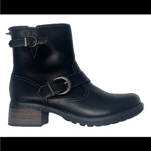 Women’s Eastland ADA Engineer Biker Black Fashion Boots With Buckle Size 7.5